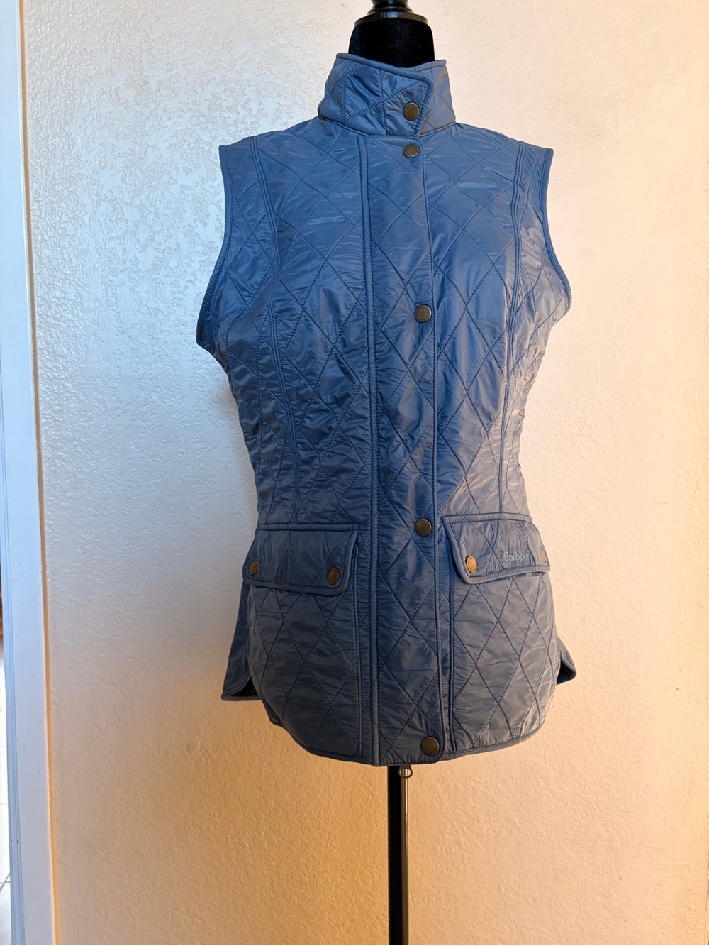 Rare Barbour Wray Quilted Vest Gilet Bluestone Blue Women’s USA 8 UK 12